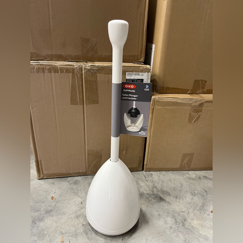 OXO brand toilet plunger and holder set Brand NEW